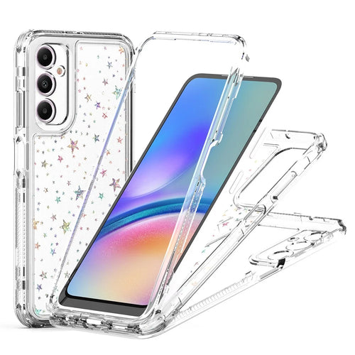 For Samsung Galaxy A05s 4G Case Precise Cutouts Acrylic TPU Clear Phone Cover with Laser-printed Film - Stars - 1