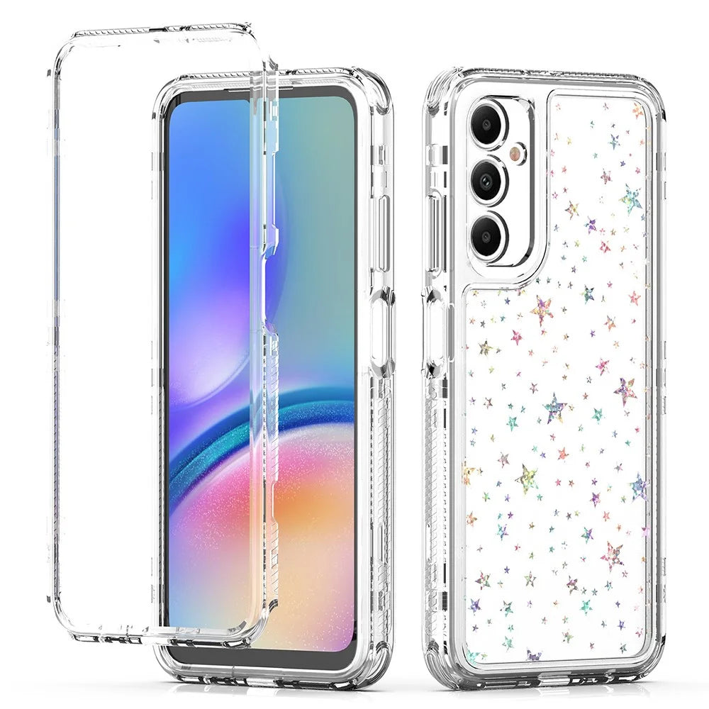 For Samsung Galaxy A05s 4G Case Precise Cutouts Acrylic TPU Clear Phone Cover with Laser-printed Film - Stars - 2