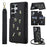 For Samsung Galaxy S25 Ultra Case Embroidered Tulips PU Leather Card Holder Back Cover with Shoulder Strap / Wrist Strap - Black - 1