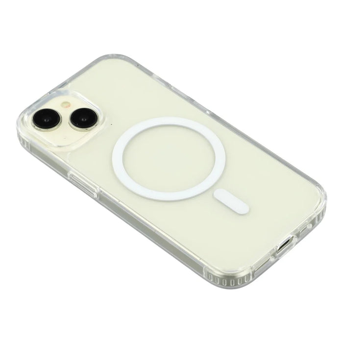 For iPhone 14 / 13 Magnetic Case 1.5mm Thickness TPU + PC Clear Phone Back Cover - 4