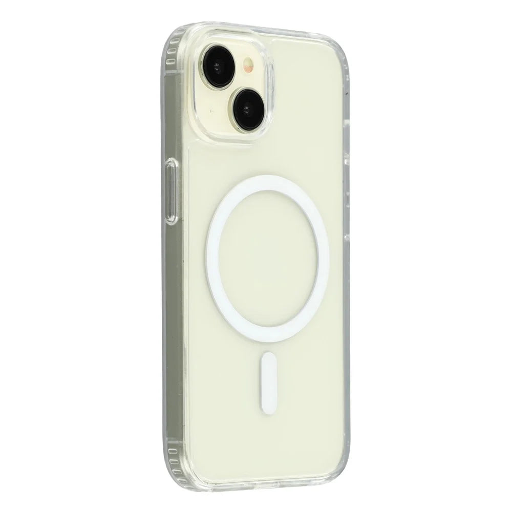 For iPhone 13 mini Magnetic Case 1.5mm Thickness TPU + PC Clear Phone Back Cover - 1