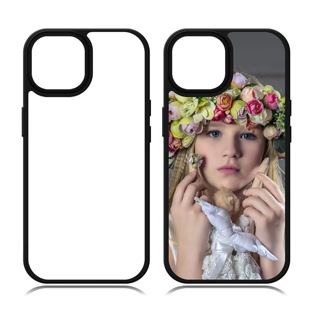 10Pcs For iPhone 15 Pro Max Case DIY Blank Heat Transfer TPU + PC Phone Back Cover with Magnetic Ring - 3