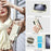 For Samsung Galaxy Z Fold5 5G Case Wrist Band Kickstand PU Leather Wallet Phone Cover with Shoulder Strap - Beige - 6