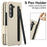 For Samsung Galaxy Z Fold6 5G Case Quilted Design PU Leather Wallet Phone Cover with Shoulder Strap - Beige - 7