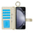 For Samsung Galaxy Z Fold5 5G Case Quilted Design Ring Holder Leather Wallet Phone Cover with Shoulder Strap - Beige - 2