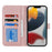 For iPhone 13 Pro Stand Case Shockproof Leather Wallet Phone Cover - Rose Gold - 2