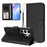 For Samsung Galaxy S25 Ultra Wallet Case RFID Blocking Calf Texture Leather Stand Phone Cover with Strap - Black - 3