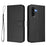 For Samsung Galaxy A37 5G / A56 5G / A36 5G Wallet Case RFID Blocking Calf Texture Leather Stand Phone Cover with Strap - Black - 1