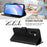 For Samsung Galaxy A37 5G / A56 5G / A36 5G Wallet Case RFID Blocking Calf Texture Leather Stand Phone Cover with Strap - Black - 4