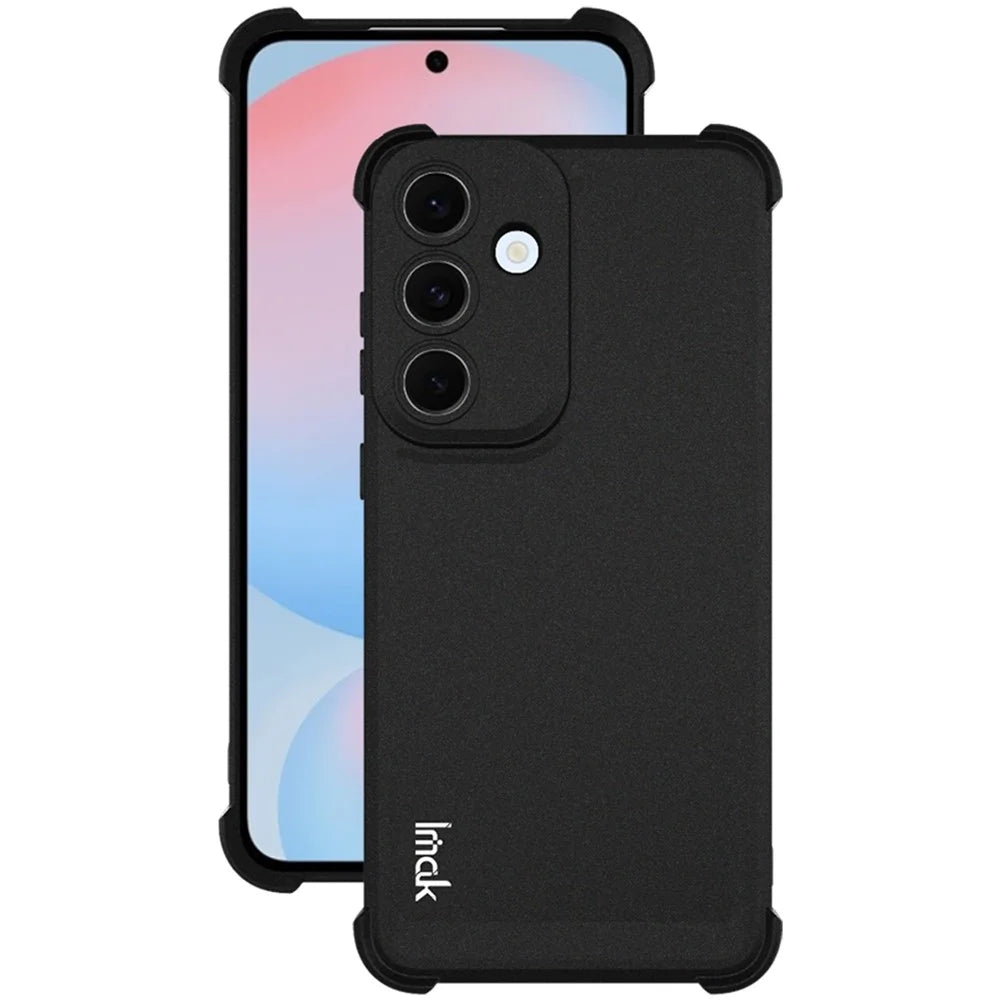 IMAK For Samsung Galaxy S25 FE Case TPU Phone Cover Airbag Shockproof Protection - Matte Black - 2