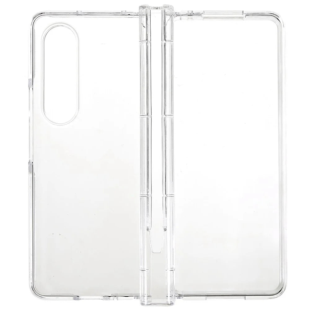 For Samsung Galaxy Z Fold4 5G Ultra Thin Folding Phone Protective Case Pen Slot Design Transparent Hard PC Anti-scratch Cover - 1