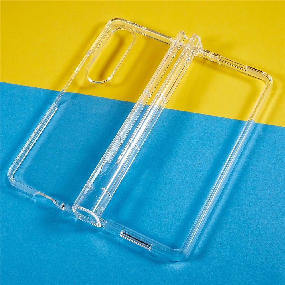 For Samsung Galaxy Z Fold4 5G Ultra Thin Folding Phone Protective Case Pen Slot Design Transparent Hard PC Anti-scratch Cover - 2