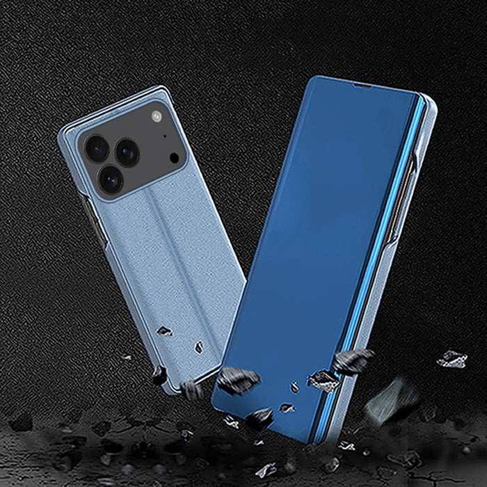 For iPhone 17 Pro Flip Leather Cover with Stand Full Body Protective Phone Case - Sky Blue - 4