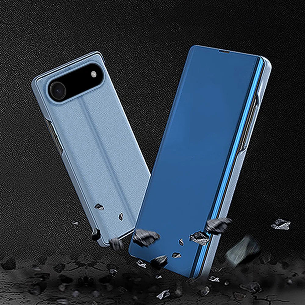 For iPhone Air Flip Leather Cover with Stand Full Body Protective Phone Case - Sky Blue - 4