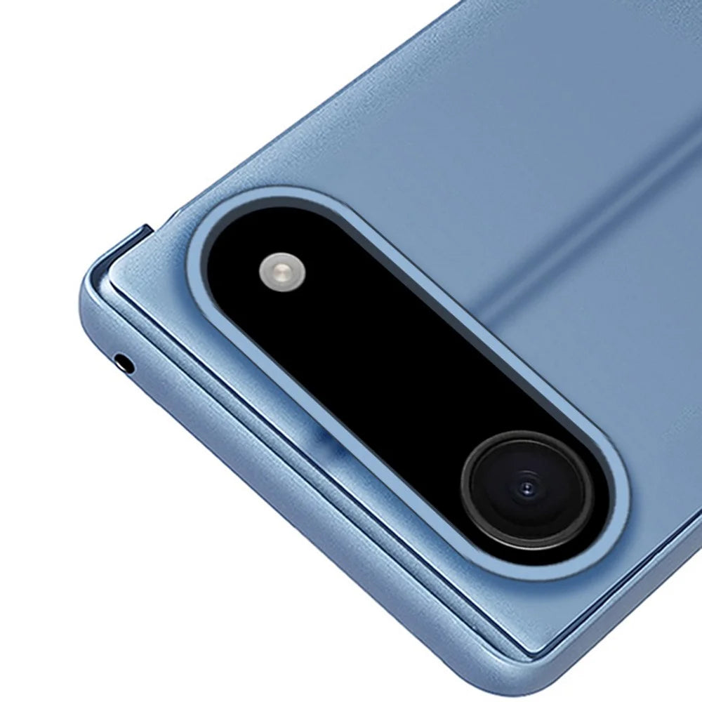 For iPhone Air Flip Leather Cover with Stand Full Body Protective Phone Case - Sky Blue - 6