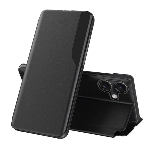For iPhone 17 Phone Case Folio Flip PU Leather Stand Cover - Black - 1