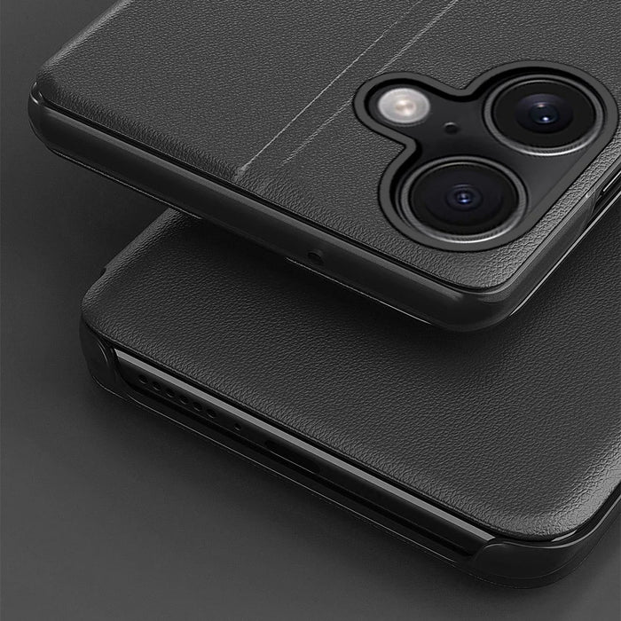 For iPhone 17 Phone Case Folio Flip PU Leather Stand Cover - Black - 5