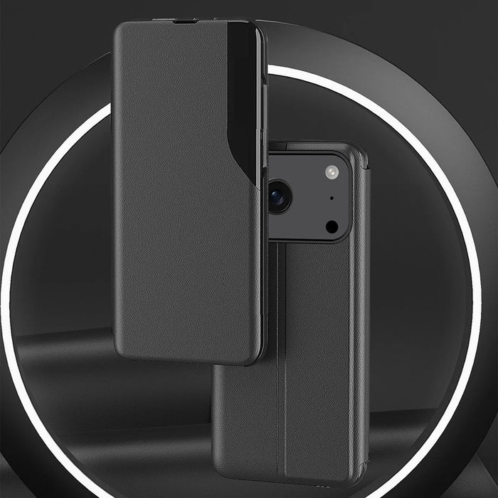 For iPhone 17 Pro Phone Case Folio Flip PU Leather Stand Cover - Black - 2