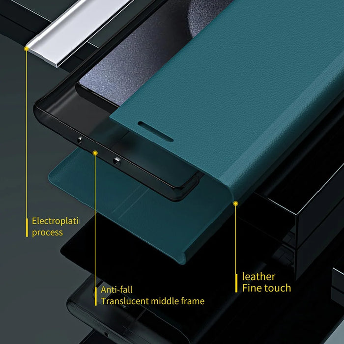 For iPhone 17 Case Anti-Drop Leather Phone Cover with Stand - Green - 5