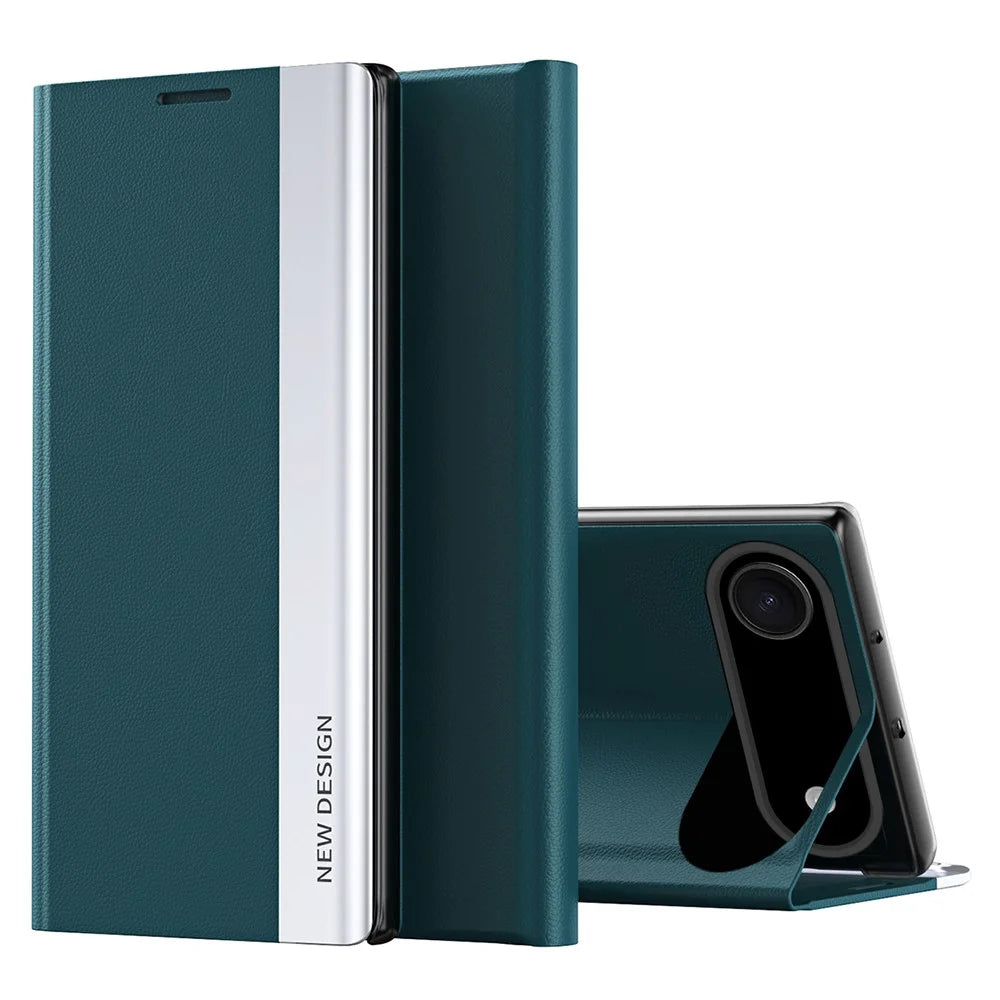 For iPhone Air Case Anti-Drop Leather Phone Cover with Stand - Green - 1