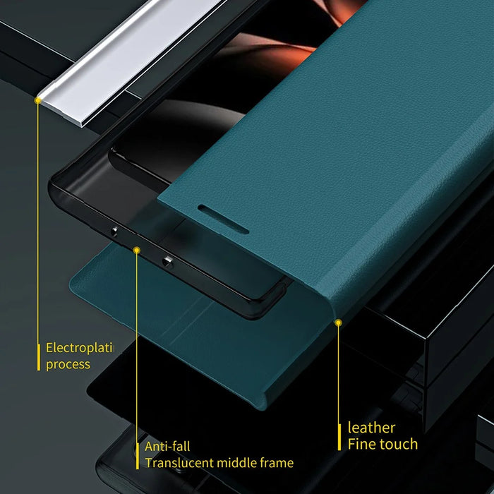 For iPhone Air Case Anti-Drop Leather Phone Cover with Stand - Green - 5
