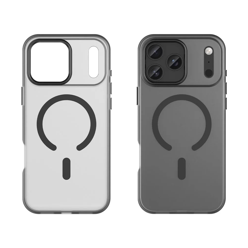 For iPhone 17 Pro Max Case Compatible with MagSafe TPU + PC Matte Translucent Phone Back Cover - Black - 2