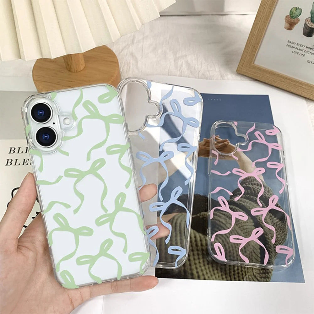 For iPhone 16 Plus Case Butterfly Pattern Soft TPU Protective Clear Cover - Pink - 5