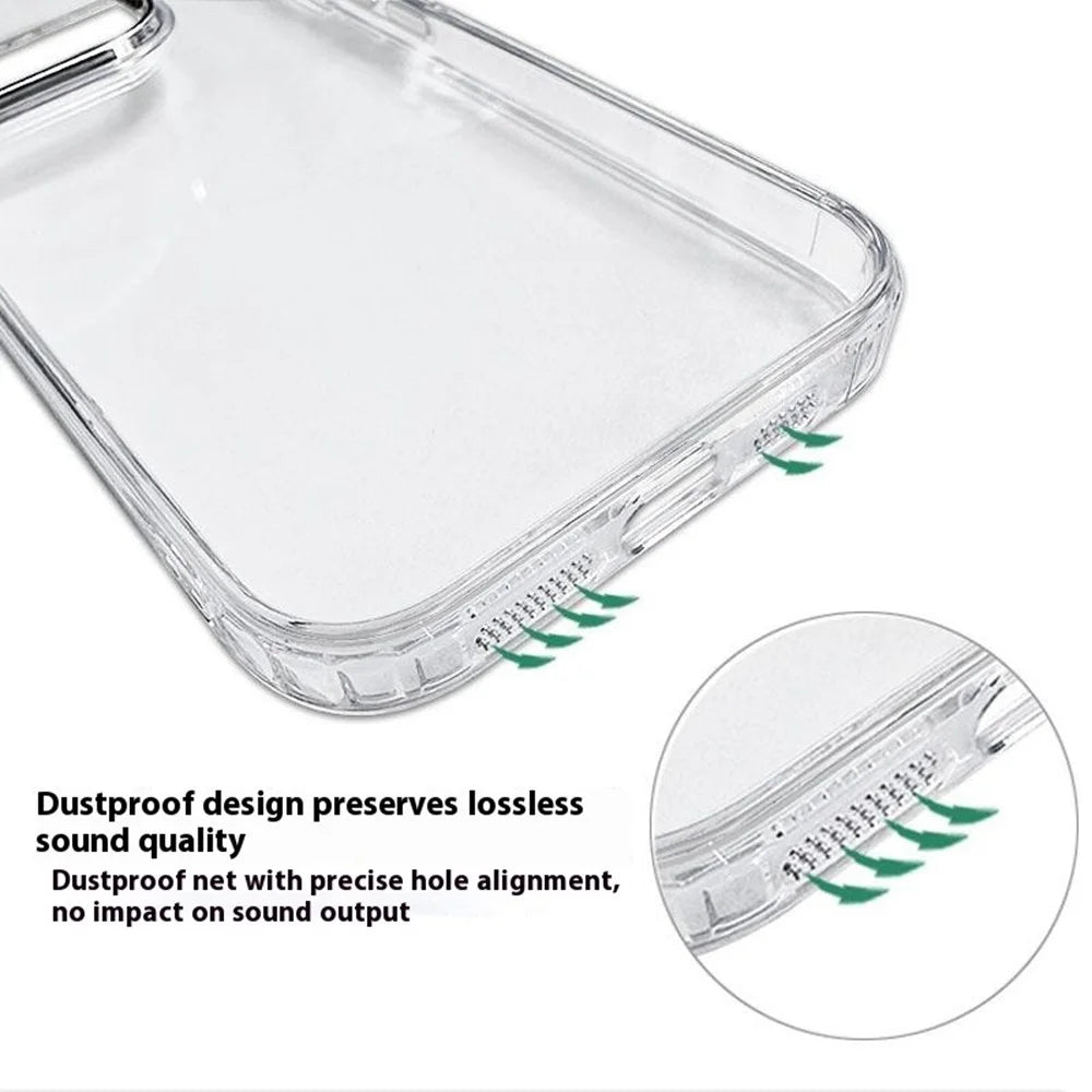 For iPhone 16 Pro Max Case TPU + PC Phone Cover Electroplated Lens Frame - 7
