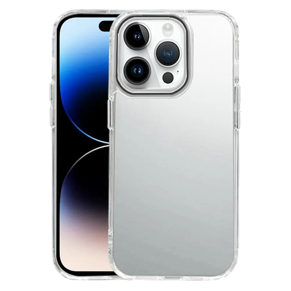 For iPhone 16 Pro Case TPU + PC Phone Cover Electroplated Lens Frame - 1