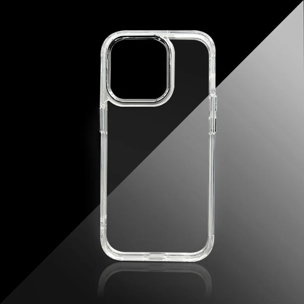 For iPhone 16 Pro Case TPU + PC Phone Cover Electroplated Lens Frame - 3