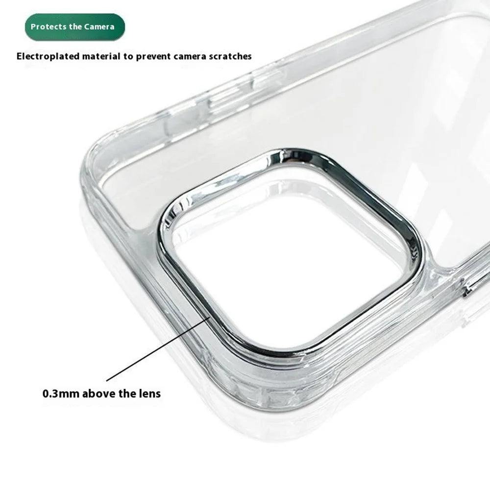 For iPhone 16 Pro Case TPU + PC Phone Cover Electroplated Lens Frame - 5