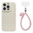 For iPhone 16 Pro Max Case with Phone Tether Tabs Protective TPU Phone Cover Wave Pattern Design - Yellow / Pink - 1