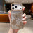 For iPhone 18 Pro / 17  Pro Case Rhinestone Butterfly Decor TPU Phone Back Cover - Gold - 1