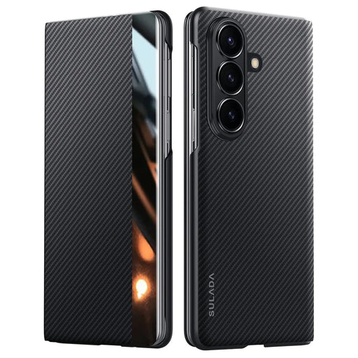 SULADA For Samsung Galaxy Z Fold7 5G Case View Window Leather Phone Cover with Auto Wake  /  Sleep - Black - 1
