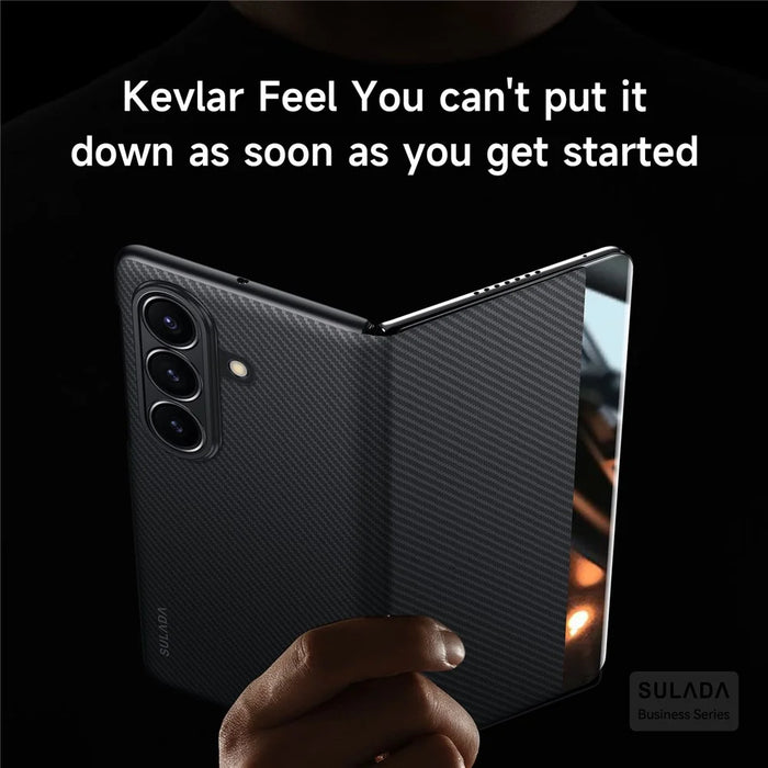 SULADA For Samsung Galaxy Z Fold7 5G Case View Window Leather Phone Cover with Auto Wake  /  Sleep - Black - 3