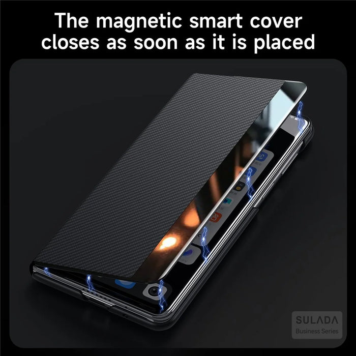 SULADA For Samsung Galaxy Z Fold7 5G Case View Window Leather Phone Cover with Auto Wake  /  Sleep - Black - 4