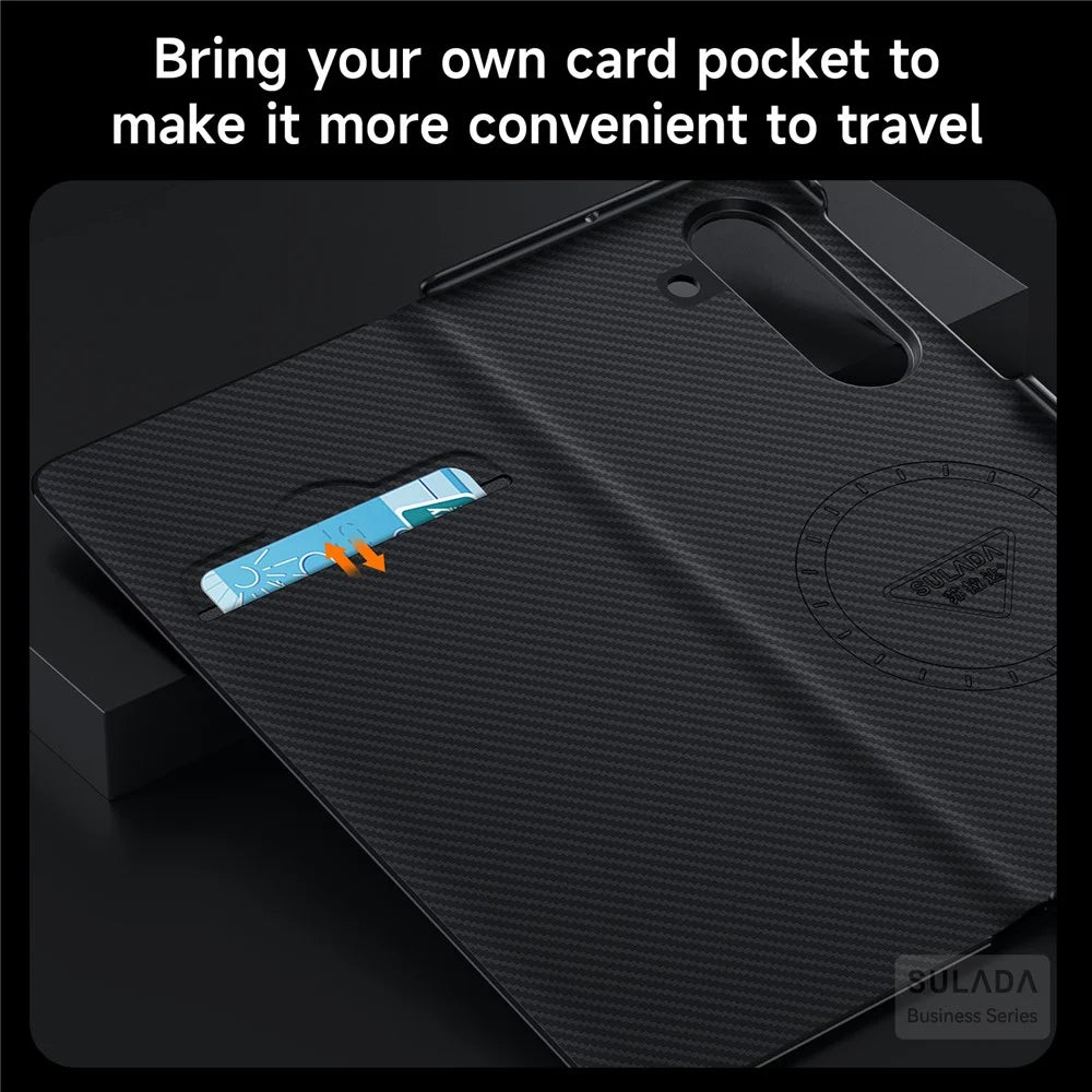 SULADA For Samsung Galaxy Z Fold7 5G Case View Window Leather Phone Cover with Auto Wake  /  Sleep - Black - 5