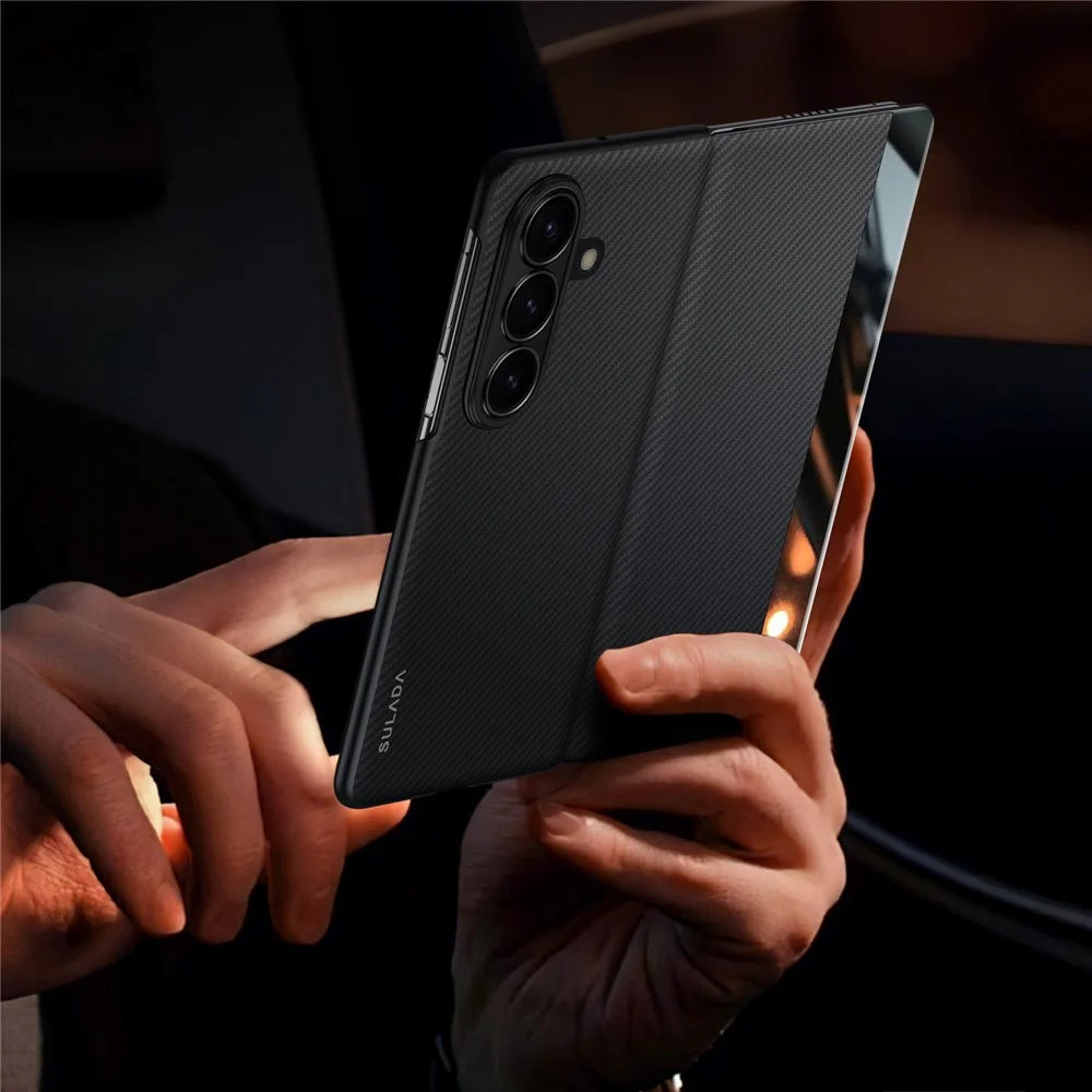 SULADA For Samsung Galaxy Z Fold7 5G Case View Window Leather Phone Cover with Auto Wake  /  Sleep - Black - 6