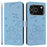 For iPhone 18 Pro / 17 Pro Wallet Case Cats Imprint Leather Phone Cover with Strap - Blue - 1