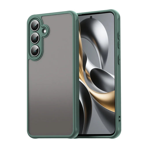 WANLONFENG For Samsung Galaxy S25 FE Case with Screen Film  FD Series Skin Touch TPU PC Phone Back Cover - Green - 2