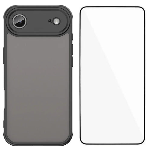 WANLONFENG For iPhone Air Case with Screen Film  FD Series Skin Touch TPU PC Phone Back Cover - Black - 1