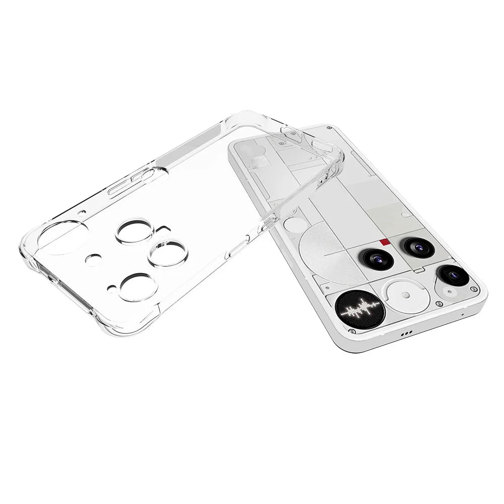 WANLONFENG For Nothing Phone (3) 5G TPU Case  WL2 Series 2.0mm Phone Cover with 2Pcs Tempered Glass Films - Transparent - 3