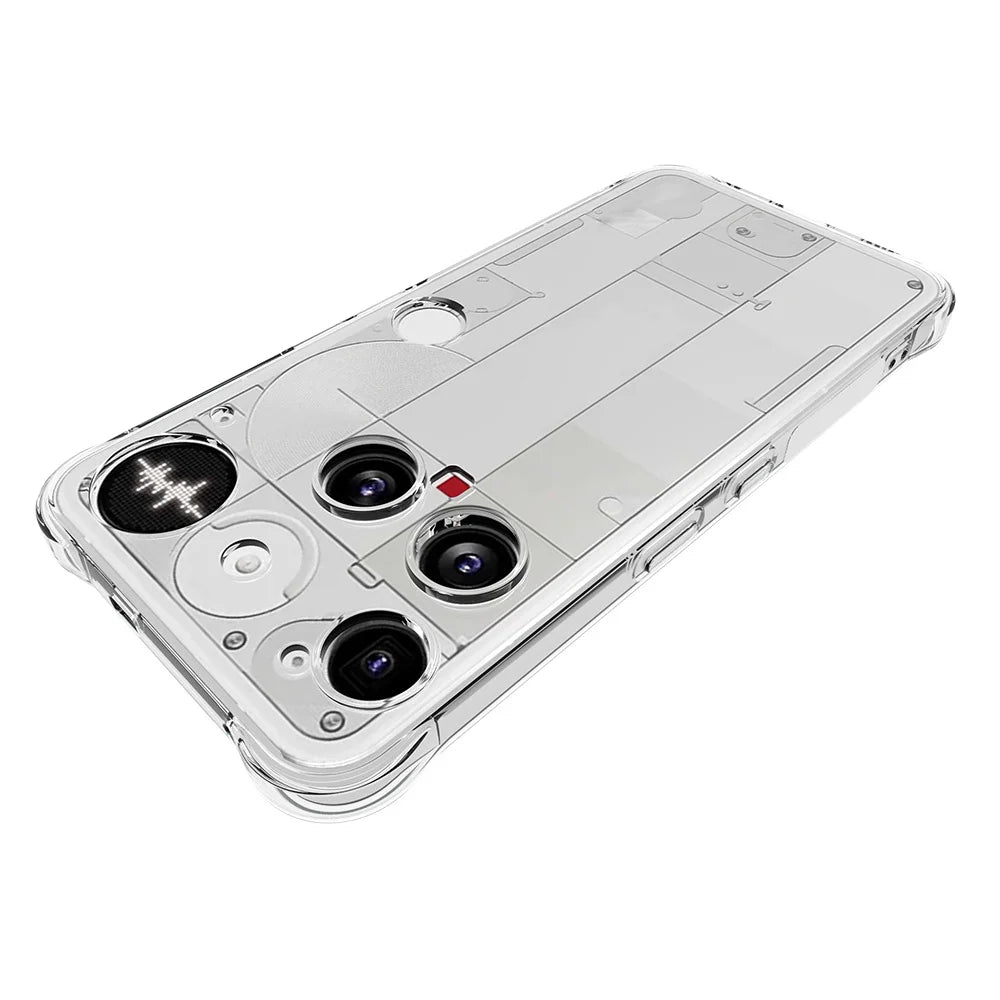WANLONFENG For Nothing Phone (3) 5G TPU Case  WL2 Series 2.0mm Phone Cover with 2Pcs Tempered Glass Films - Transparent - 4