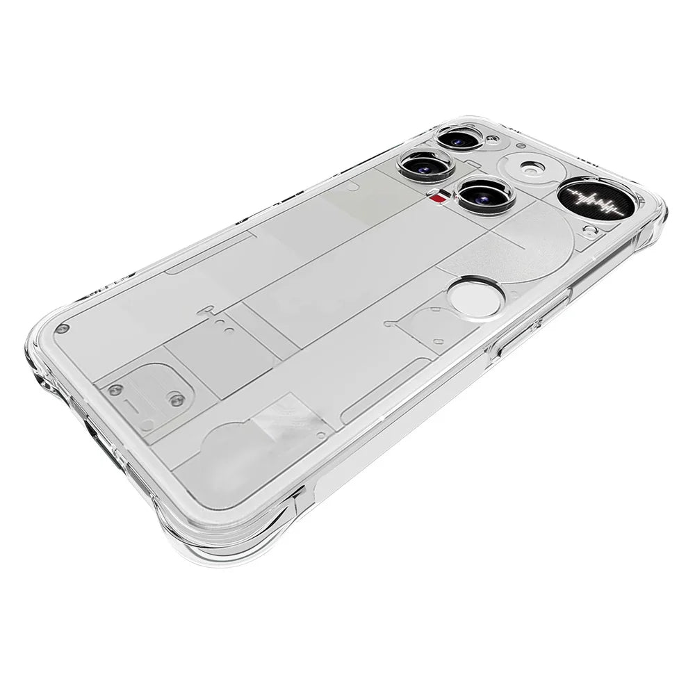 WANLONFENG For Nothing Phone (3) 5G TPU Case  WL2 Series 2.0mm Phone Cover with 2Pcs Tempered Glass Films - Transparent - 5