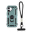 For iPhone 17 Case with Wrist Strap Kickstand PC + TPU Phone Cover - Blackish Green - 1
