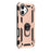 For iPhone 17 Case with Shoulder Strap Kickstand PC + TPU Phone Cover - Rose Gold - 2
