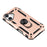 For iPhone 17 Case with Shoulder Strap Kickstand PC + TPU Phone Cover - Rose Gold - 4