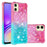 For Samsung Galaxy A08 5G / A08 4G / A07 4G TPU Case Gradient Quicksand Phone Back Cover - Pink+Sky Blue - 1