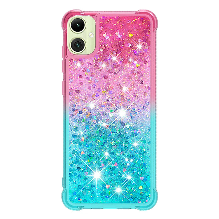 For Samsung Galaxy A08 5G / A08 4G / A07 4G TPU Case Gradient Quicksand Phone Back Cover - Pink+Sky Blue - 2