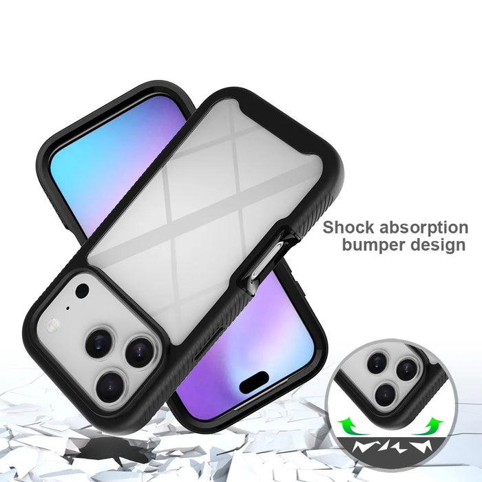 For iPhone 18 Pro / 17 Pro Case Anti Drop 2 in 1 PC + TPU Phone Cover - Black - 2